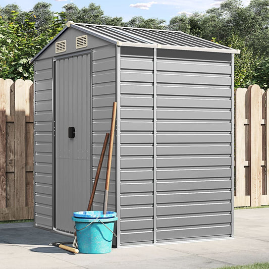 Capanno da Giardino Grigio Chiaro 191x130x198cm Acciaio Zincato - homemem39