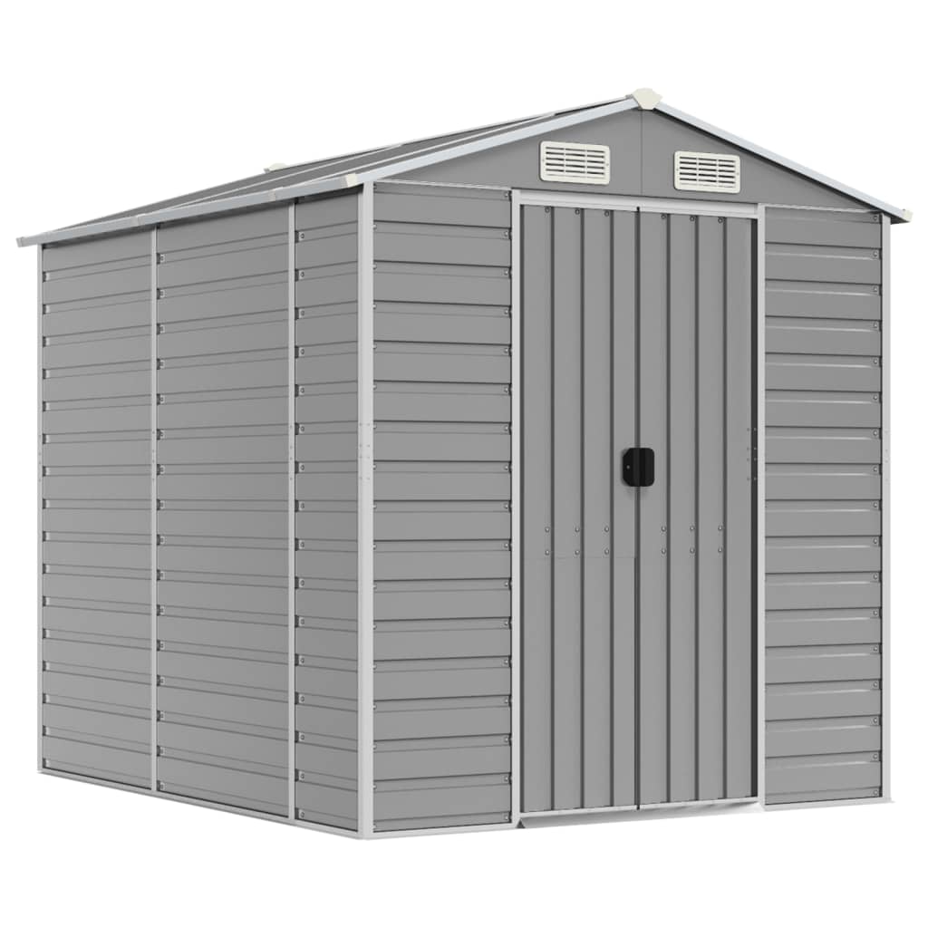 Casetta da giardino grigio chiaro 191x215x198 cm in acciaio zincato | homemem39