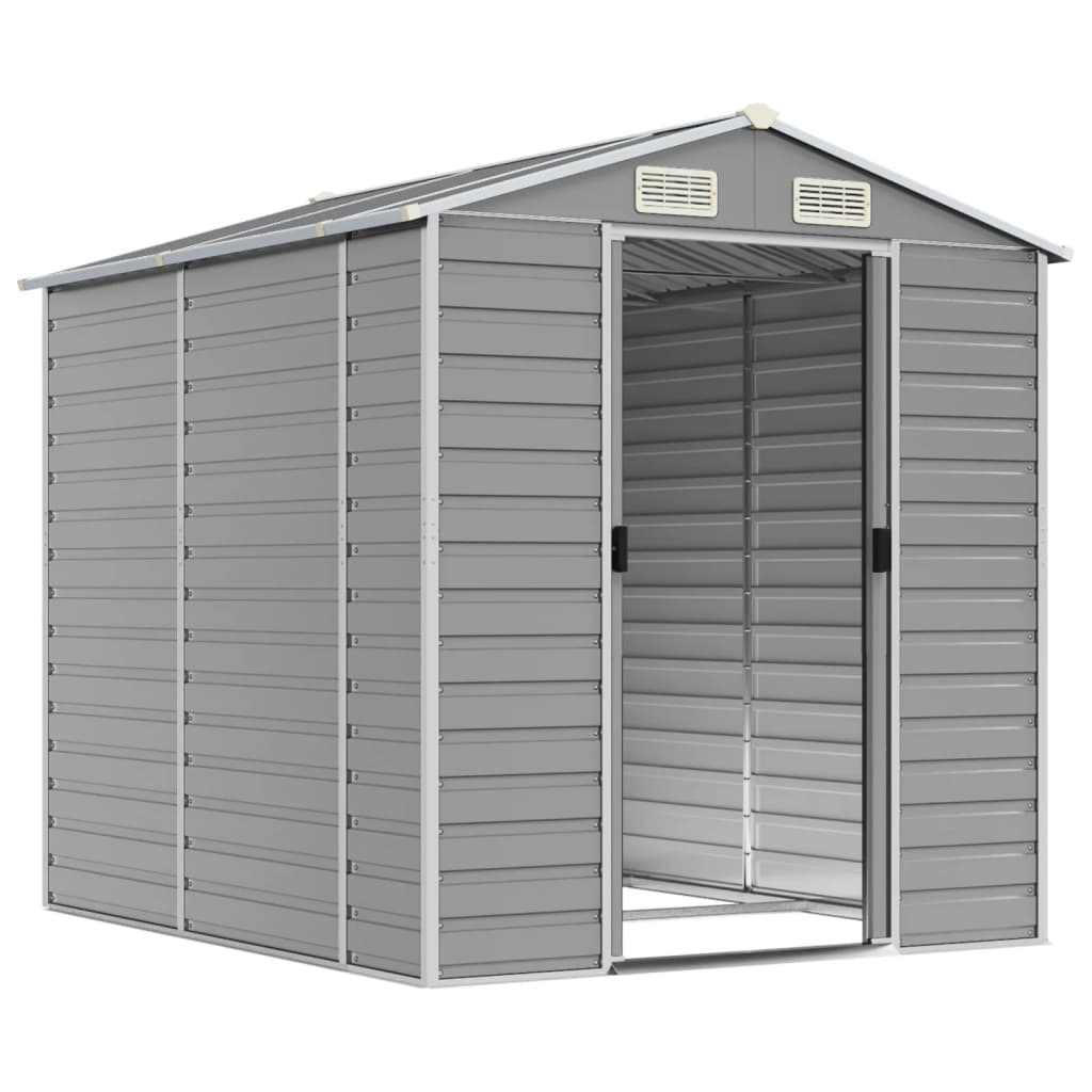 Casetta da giardino grigio chiaro 191x215x198 cm in acciaio zincato | homemem39