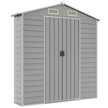 Casetta da giardino grigio chiaro 191x215x198 cm in acciaio zincato | homemem39