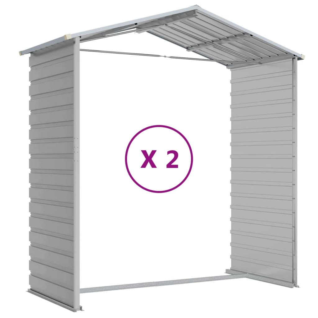 Casetta da giardino grigio chiaro 191x215x198 cm in acciaio zincato | homemem39