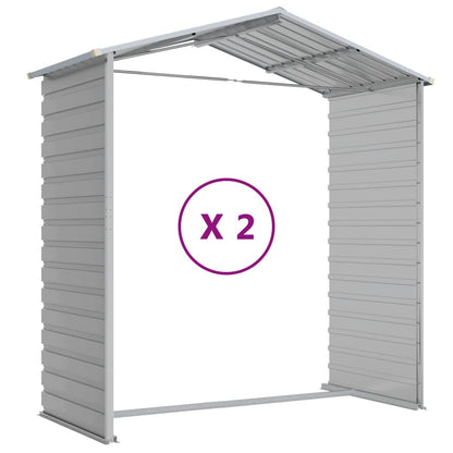 Casetta da giardino grigio chiaro 191x215x198 cm in acciaio zincato | homemem39