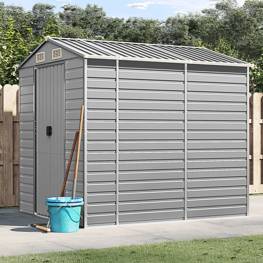 Casetta da giardino grigio chiaro 191x215x198 cm in acciaio zincato | homemem39