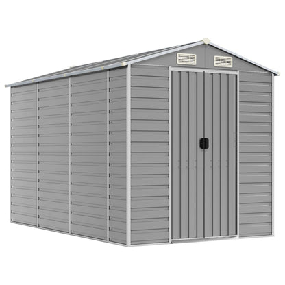 Casetta da giardino grigio chiaro 191x300x198 cm in acciaio zincato | homemem39