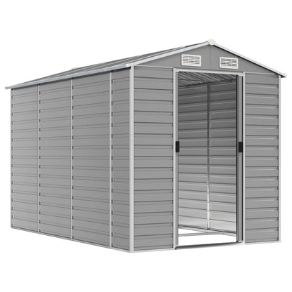 Casetta da giardino grigio chiaro 191x300x198 cm in acciaio zincato | homemem39