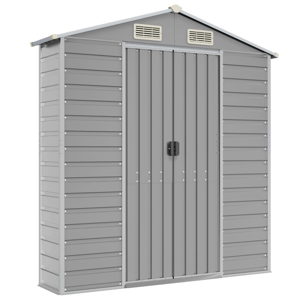 Casetta da giardino grigio chiaro 191x300x198 cm in acciaio zincato | homemem39