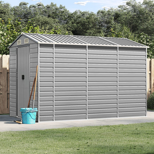 Capanno da Giardino Grigio Chiaro 191x300x198cm Acciaio Zincato - homemem39