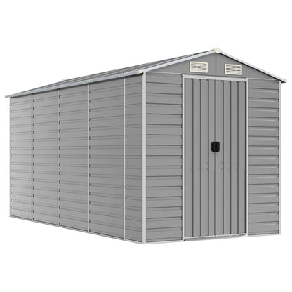 Capanno da Giardino Grigio Chiaro 191x385x198cm Acciaio Zincato - homemem39