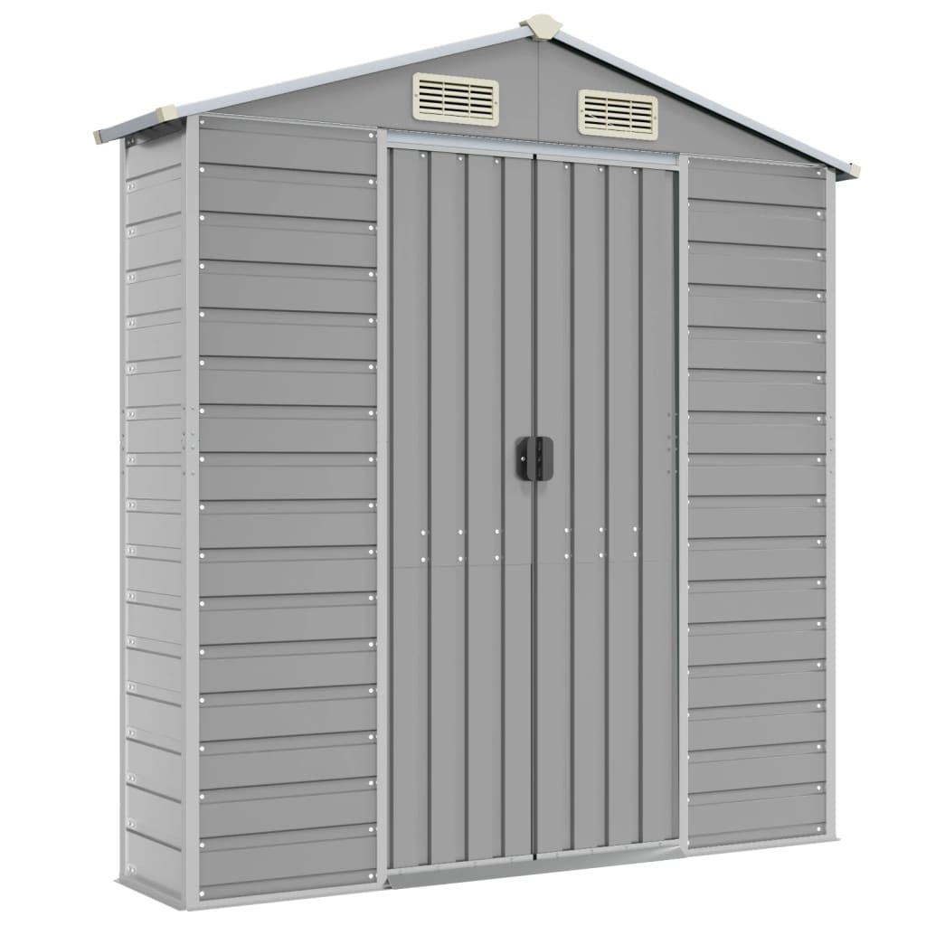 Capanno da Giardino Grigio Chiaro 191x385x198cm Acciaio Zincato - homemem39
