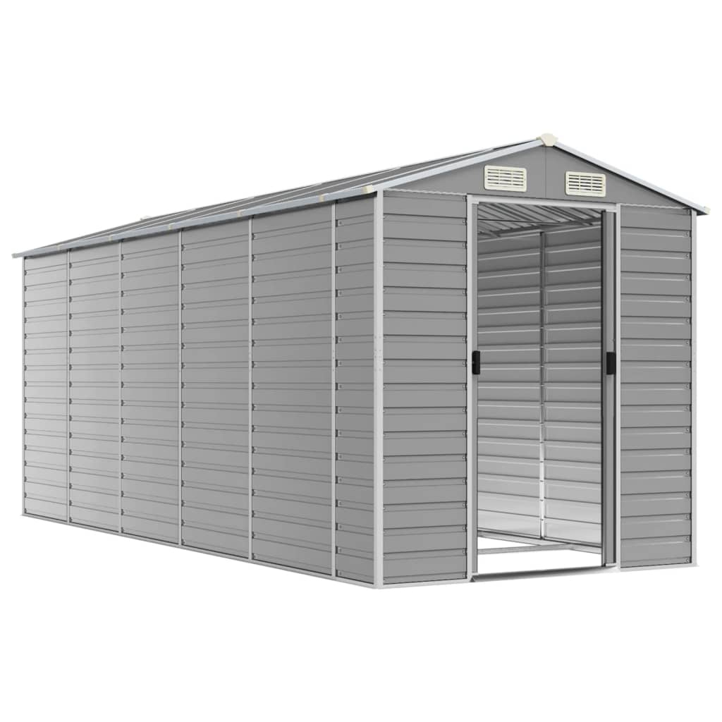 Capanno da Giardino Grigio Chiaro 191x470x198cm Acciaio Zincato - homemem39