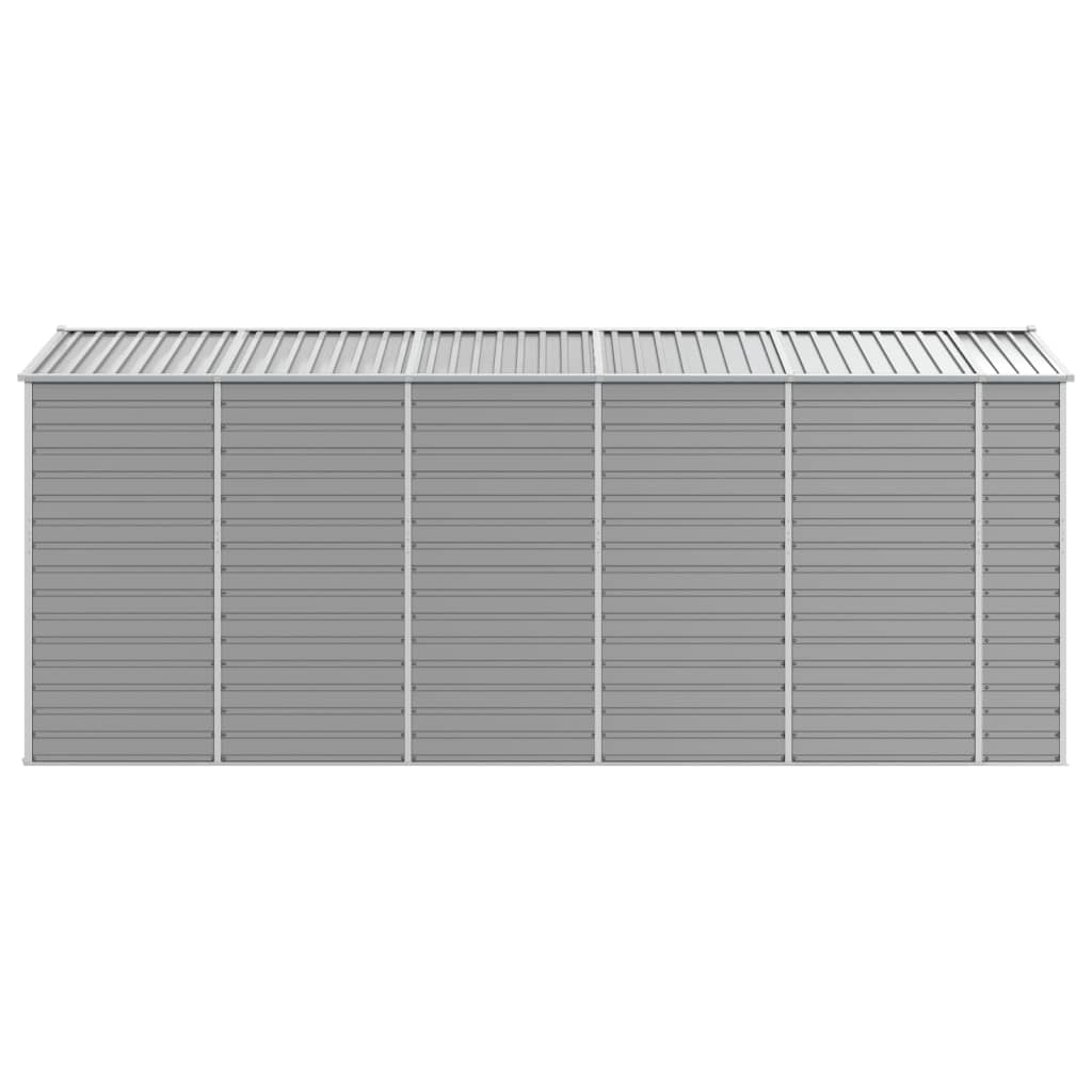 Casetta da giardino grigio chiaro 191x470x198 cm in acciaio zincato | homemem39