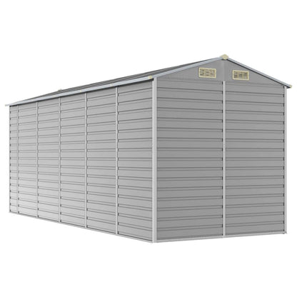 Casetta da giardino grigio chiaro 191x470x198 cm in acciaio zincato | homemem39
