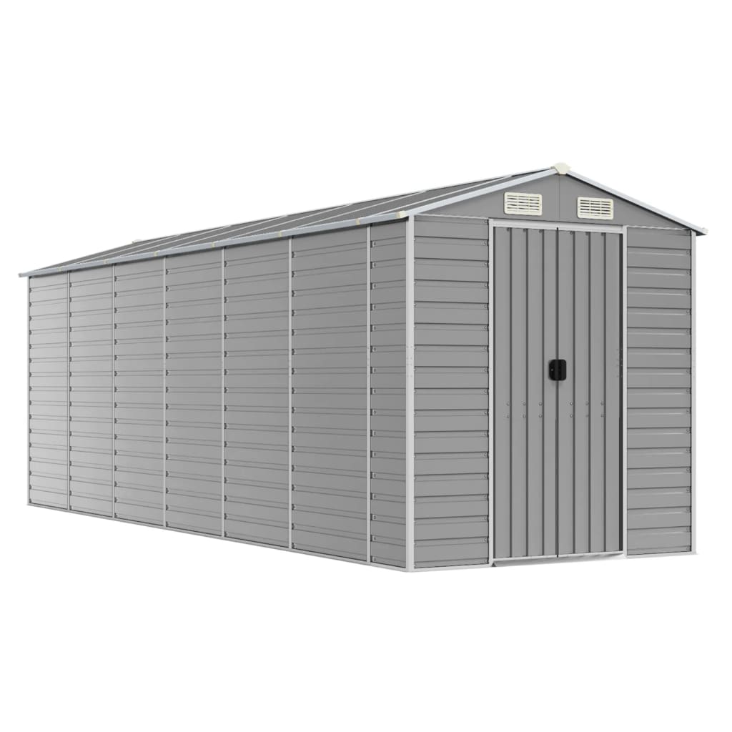 Capanno da Giardino Grigio Chiaro 191x555x198cm Acciaio Zincato - homemem39