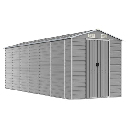 Capanno da Giardino Grigio Chiaro 191x555x198cm Acciaio Zincato - homemem39