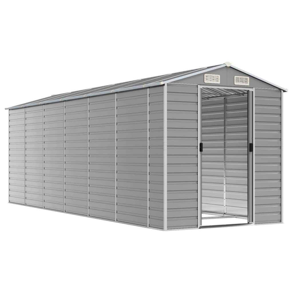 Capanno da Giardino Grigio Chiaro 191x555x198cm Acciaio Zincato - homemem39