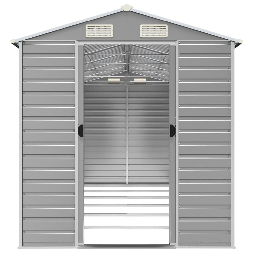 Capanno da Giardino Grigio Chiaro 191x555x198cm Acciaio Zincato - homemem39