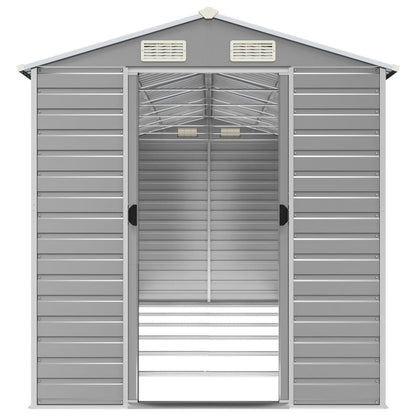 Capanno da Giardino Grigio Chiaro 191x555x198cm Acciaio Zincato - homemem39