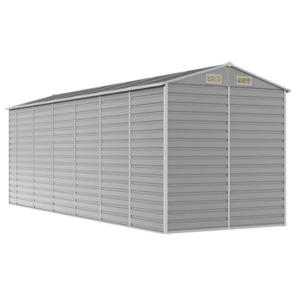 Capanno da Giardino Grigio Chiaro 191x555x198cm Acciaio Zincato - homemem39