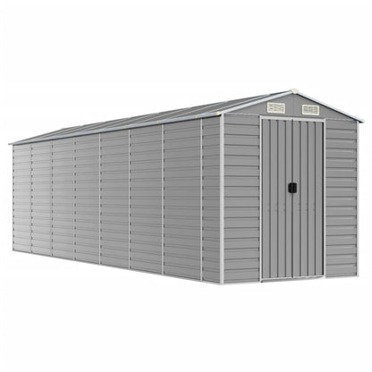 Casetta da giardino grigio chiaro 191x640x198 cm in acciaio zincato | homemem39