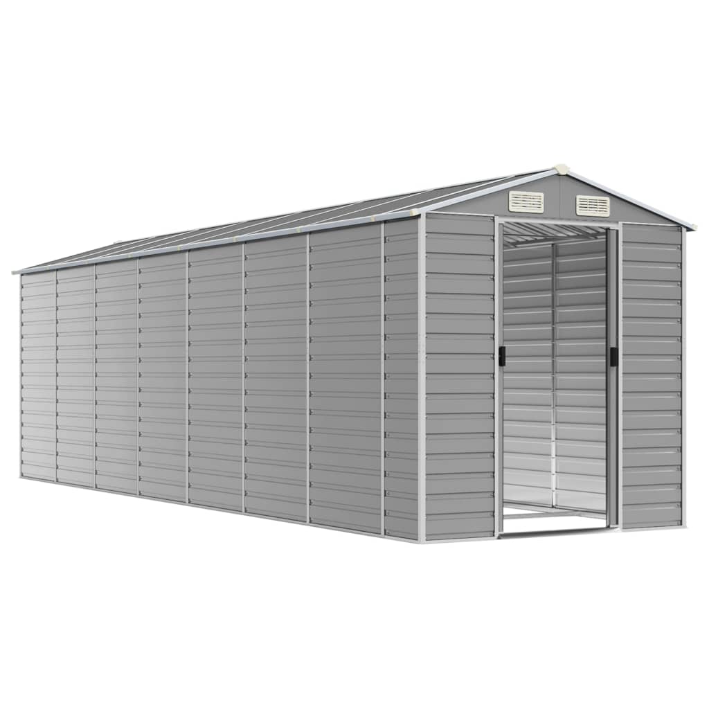 Casetta da giardino grigio chiaro 191x640x198 cm in acciaio zincato | homemem39
