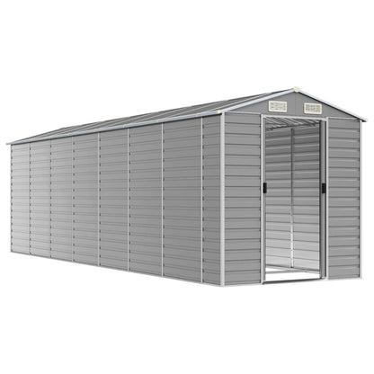 Casetta da giardino grigio chiaro 191x640x198 cm in acciaio zincato | homemem39