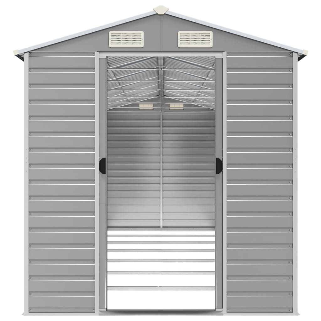 Casetta da giardino grigio chiaro 191x640x198 cm in acciaio zincato | homemem39
