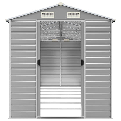 Casetta da giardino grigio chiaro 191x640x198 cm in acciaio zincato | homemem39