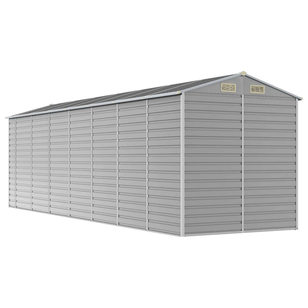 Casetta da giardino grigio chiaro 191x640x198 cm in acciaio zincato | homemem39