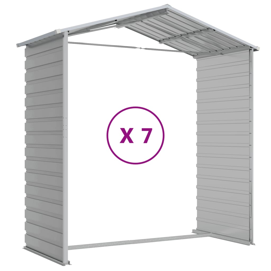 Casetta da giardino grigio chiaro 191x640x198 cm in acciaio zincato | homemem39