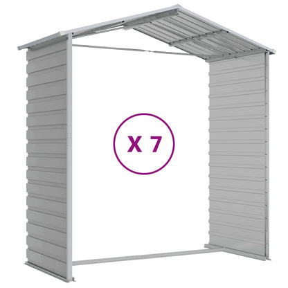 Casetta da giardino grigio chiaro 191x640x198 cm in acciaio zincato | homemem39