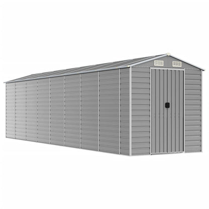 Casetta da giardino grigio chiaro 191x725x198 cm in acciaio zincato | homemem39