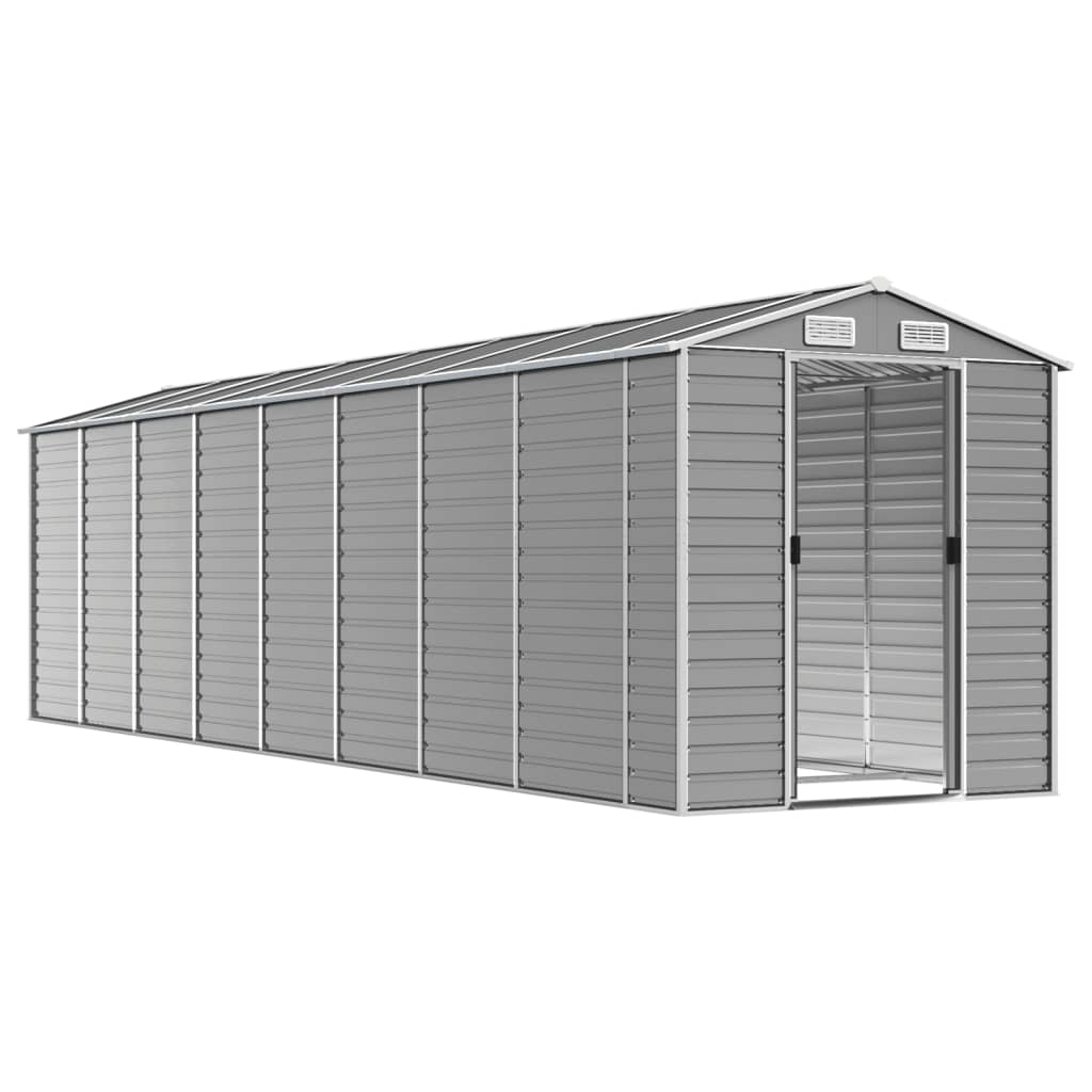 Casetta da giardino grigio chiaro 191x725x198 cm in acciaio zincato | homemem39