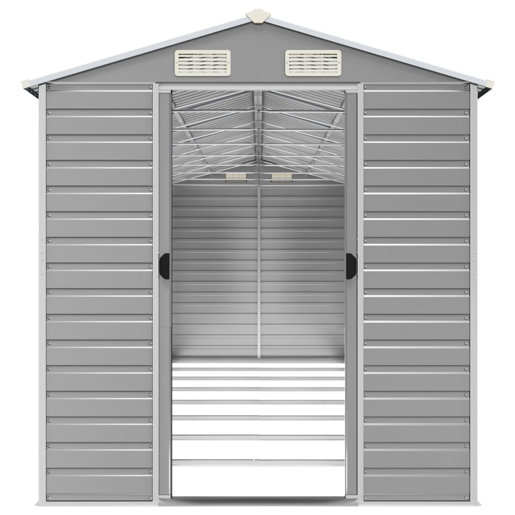 Casetta da giardino grigio chiaro 191x725x198 cm in acciaio zincato | homemem39