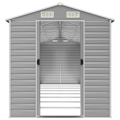 Casetta da giardino grigio chiaro 191x725x198 cm in acciaio zincato | homemem39