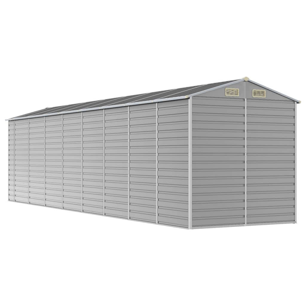 Casetta da giardino grigio chiaro 191x725x198 cm in acciaio zincato | homemem39
