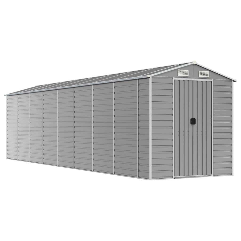 Casetta da giardino grigio chiaro 191x810x198 cm in acciaio zincato | homemem39
