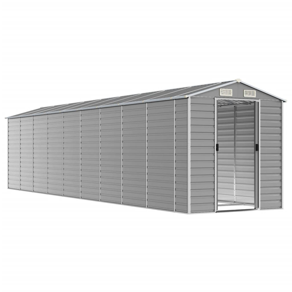 Casetta da giardino grigio chiaro 191x810x198 cm in acciaio zincato | homemem39