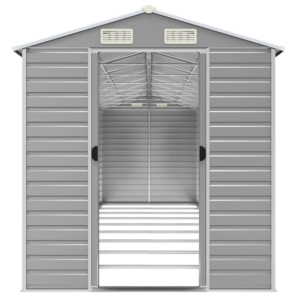 Casetta da giardino grigio chiaro 191x810x198 cm in acciaio zincato | homemem39