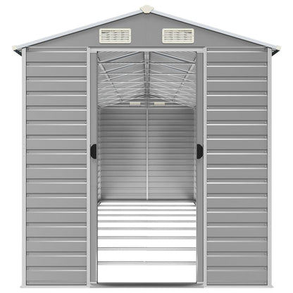 Casetta da giardino grigio chiaro 191x810x198 cm in acciaio zincato | homemem39