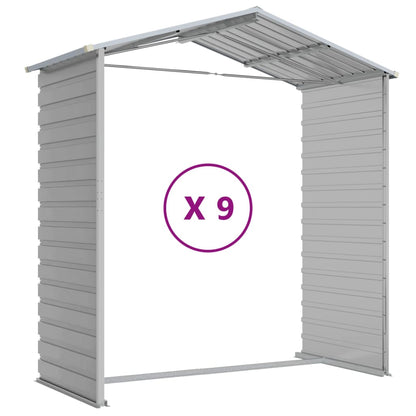 Casetta da giardino grigio chiaro 191x810x198 cm in acciaio zincato | homemem39