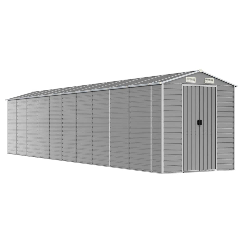 Casetta da giardino grigio chiaro 191x895x198 cm in acciaio zincato | homemem39