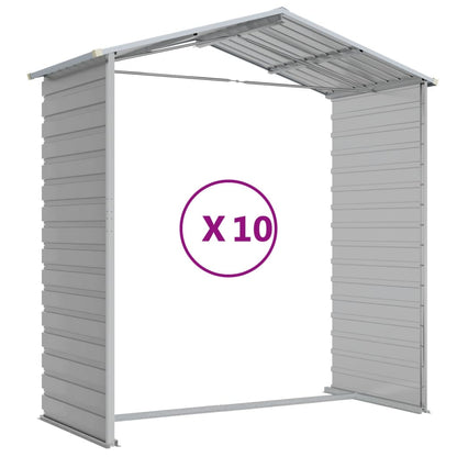 Capanno da Giardino Grigio Chiaro 191x895x198cm Acciaio Zincato - homemem39