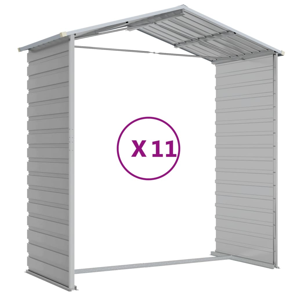 Capanno da Giardino Grigio Chiaro 191x980x198cm Acciaio Zincato - homemem39