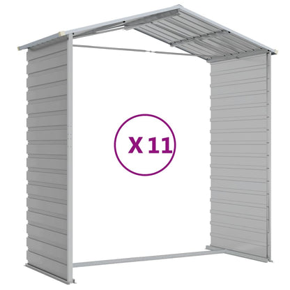 Capanno da Giardino Grigio Chiaro 191x980x198cm Acciaio Zincato - homemem39