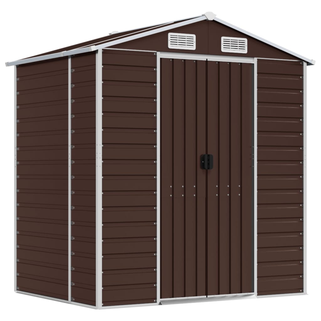 Capanno da Giardino Marrone 191x130x198 cm in Acciaio Zincato - homemem39