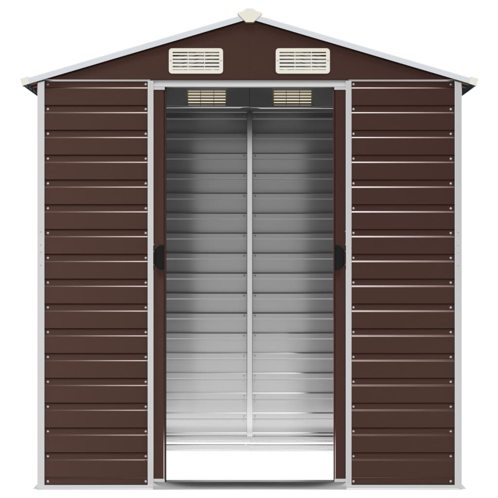 Capanno da Giardino Marrone 191x130x198 cm in Acciaio Zincato - homemem39