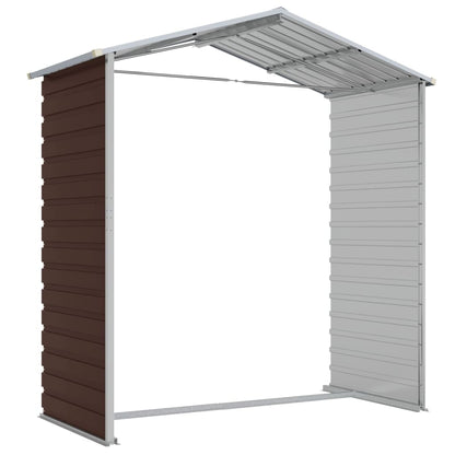 Capanno da Giardino Marrone 191x130x198 cm in Acciaio Zincato - homemem39