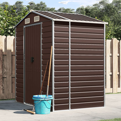 Capanno da Giardino Marrone 191x130x198 cm in Acciaio Zincato - homemem39