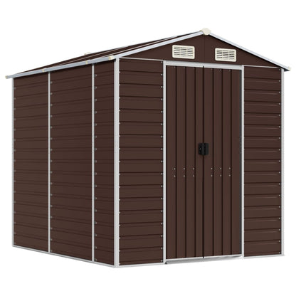 Casetta da giardino marrone 191x215x198 cm in acciaio zincato | homemem39
