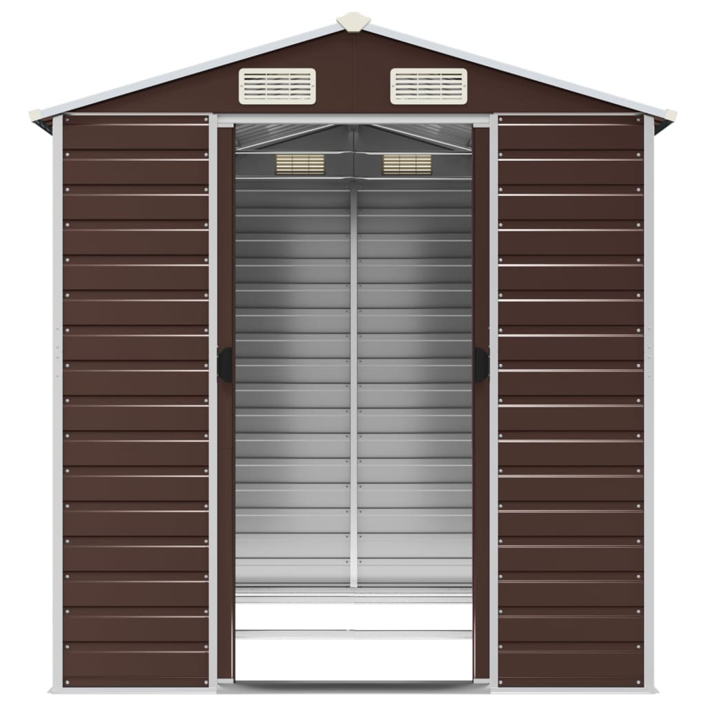 Casetta da giardino marrone 191x215x198 cm in acciaio zincato | homemem39